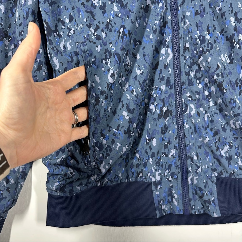 Athleta Blue Patterned Bomber Jacket - image 8